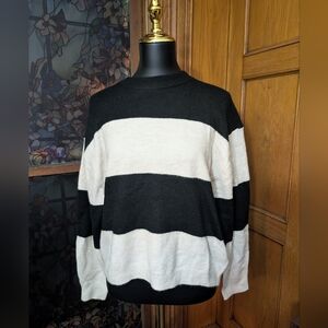 H&M Black & Beige/Ivory Striped Sweater